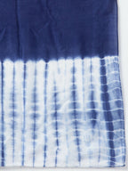 Myshka Women White Blue Tie Dyed Kurta Trousers With Dupatta Set | Grocsy