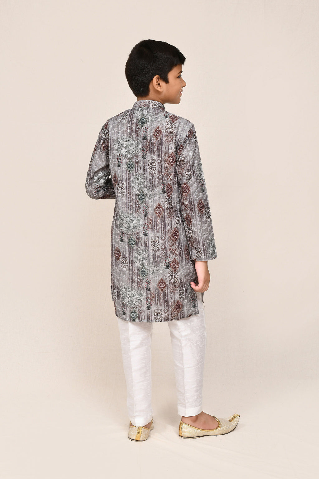 Joban Fashion Cotton Silk Multicolor Kurta With Straight Fit Pant | Grocsy