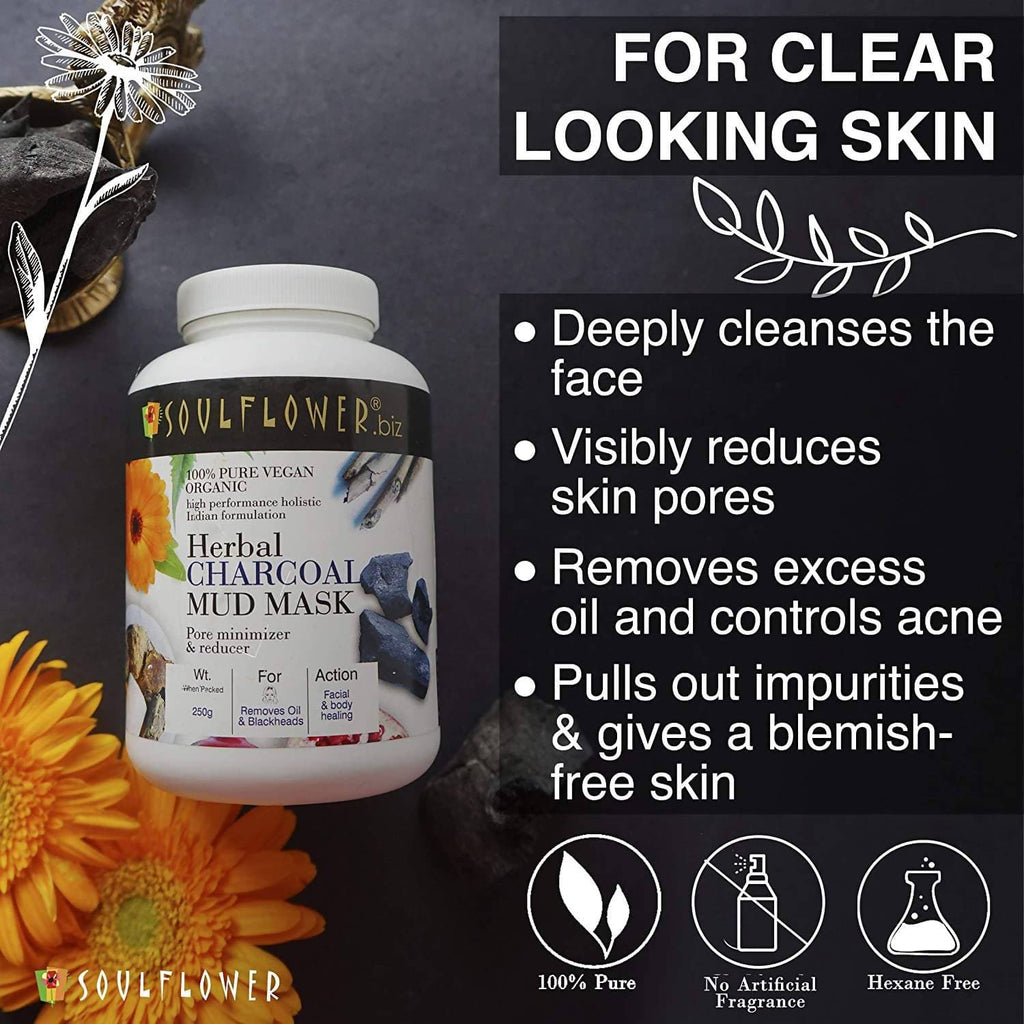 Soulflower Herbal Charcoal Mud Mask | Grocsy