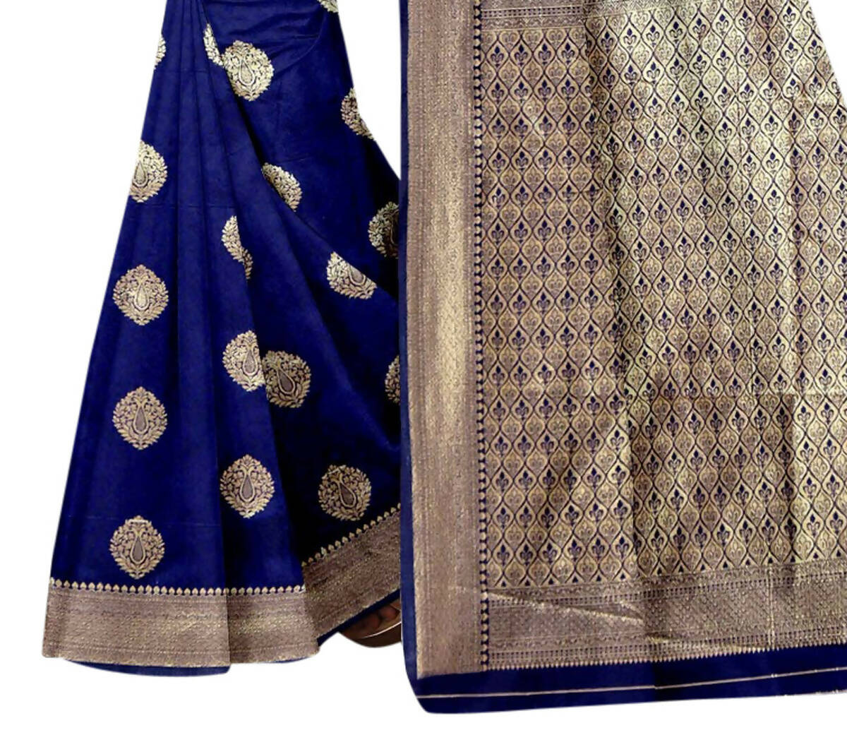 Vamika Blue Weaving Banarasi Jacquard Saree | Grocsy