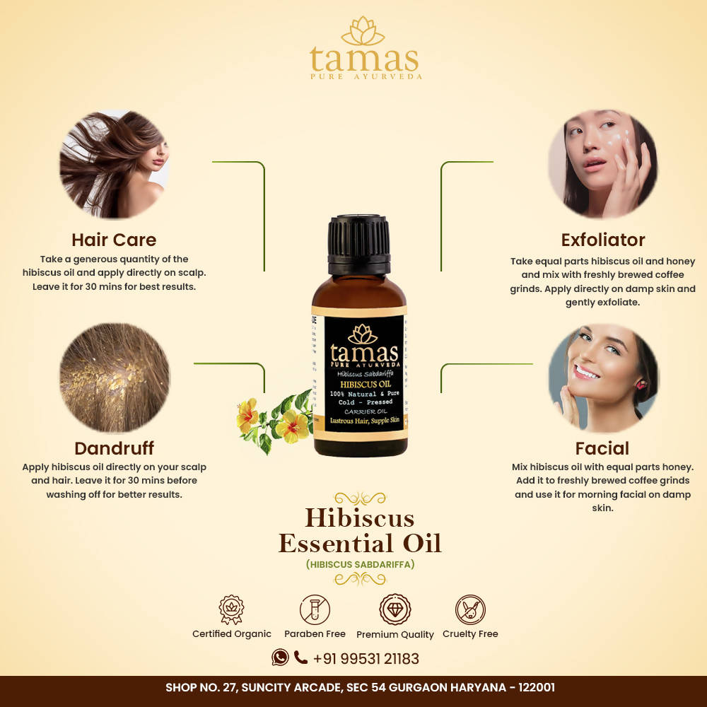 Tamas Pure Ayurveda 100% Natural Hibiscus Cold-Pressed Oil | Grocsy