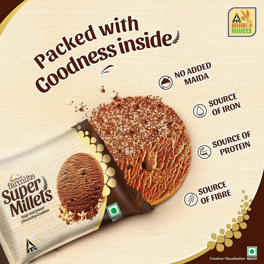 Sunfeast Farmlite Super Millets Chocochip Cookies | Grocsy