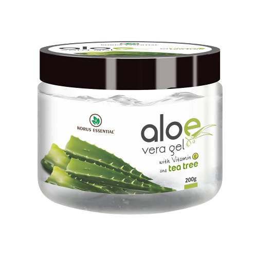 Korus Essential Pure Aloe Vera Gel with Tea Tree and Vitamin E | Grocsy