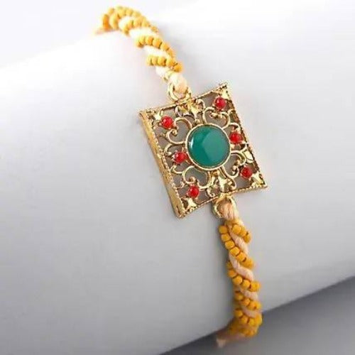 Ethnic American Diamond Rakhi | Grocsy