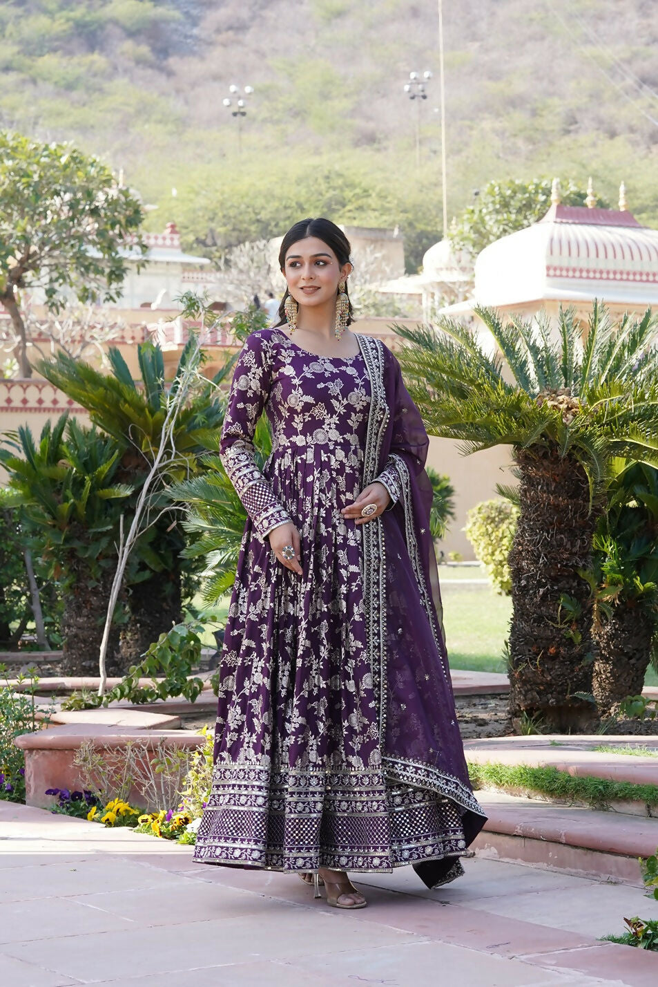Joban Fashion Wine Viscose Jacquard Sequence Embroidery Work Kurta Set | Grocsy