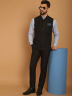 Even Apparels Pure Wool Nehru Jacket - Charcoal | Grocsy