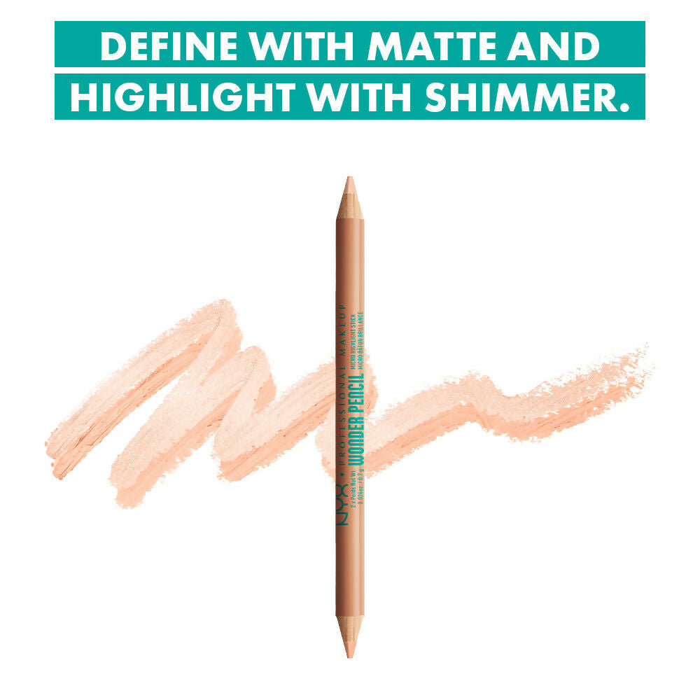 NYX Professional Makeup Wonder Pencil Micro Highlighter Duo Pencil - Medium Peach | Grocsy