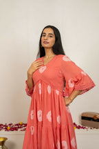 Joban Fashion Pink Tie & Dye Cotton Dress | Grocsy
