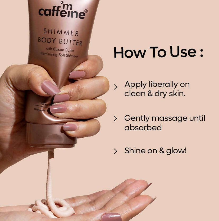 mCaffeine Shimmer Body Butter with Cocoa Butter | Grocsy