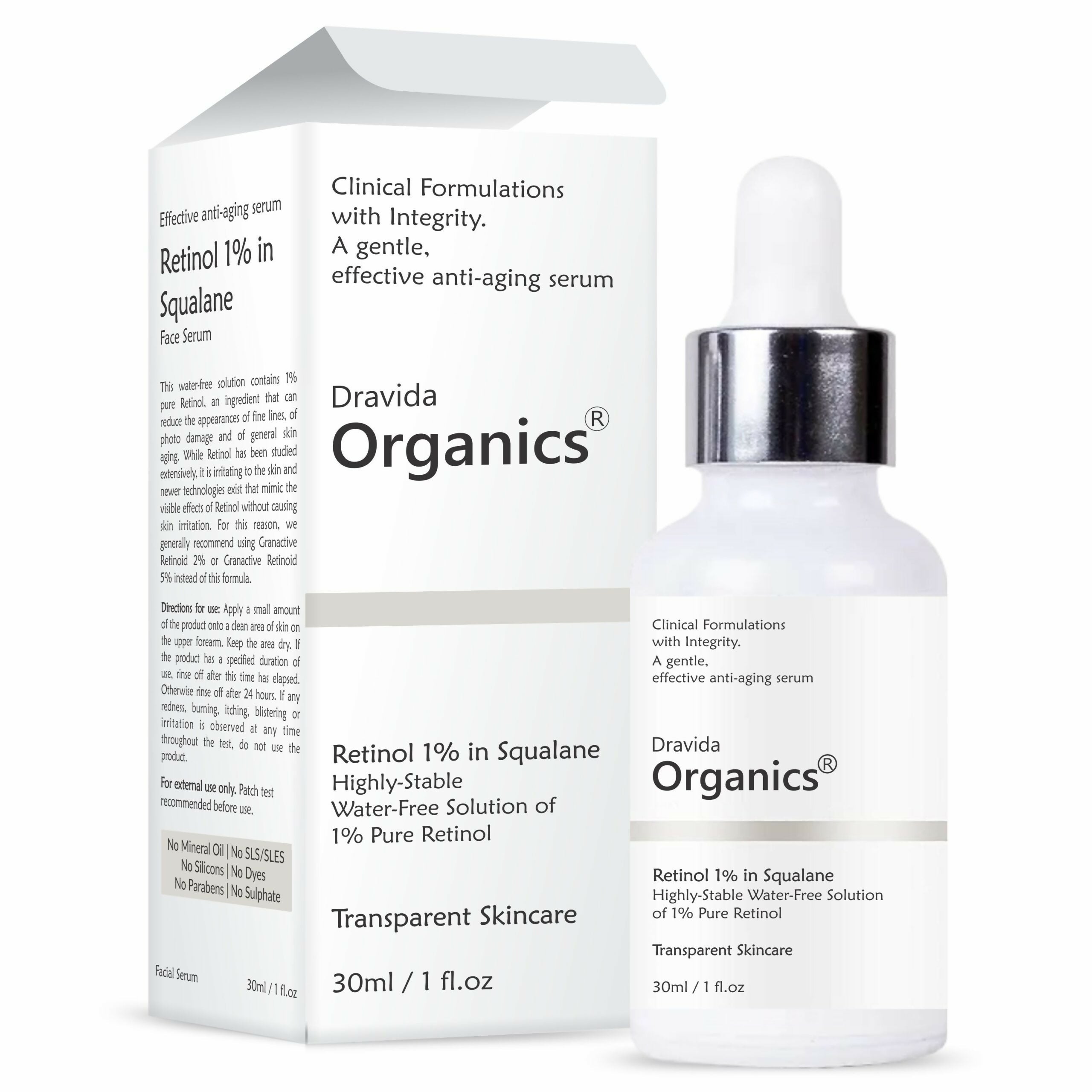 Dravida Organics 1% Retinol Face Serum | Grocsy