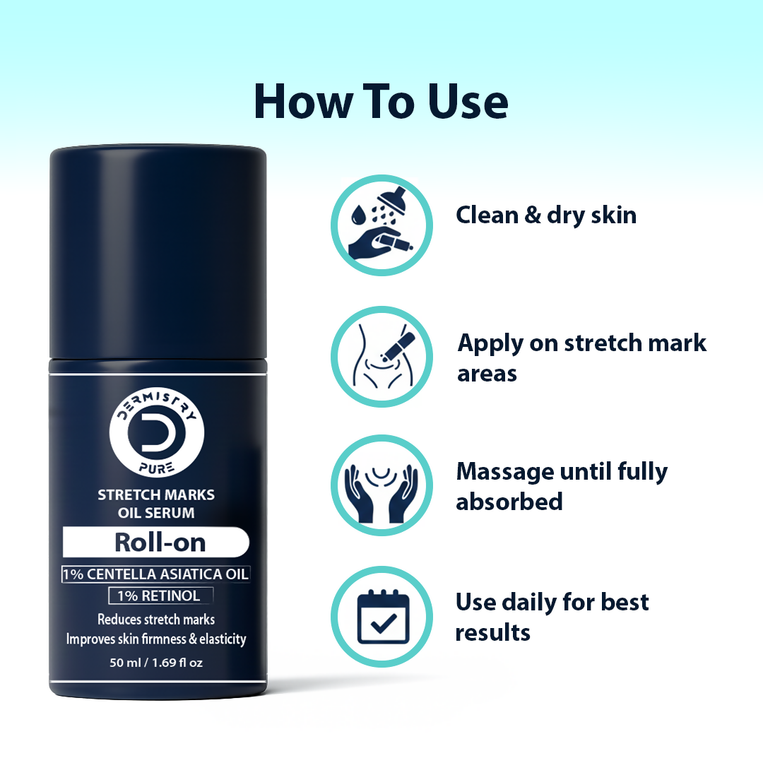 Dermistry Stretch Marks Scar Removal Roll On Oil Serum | Grocsy