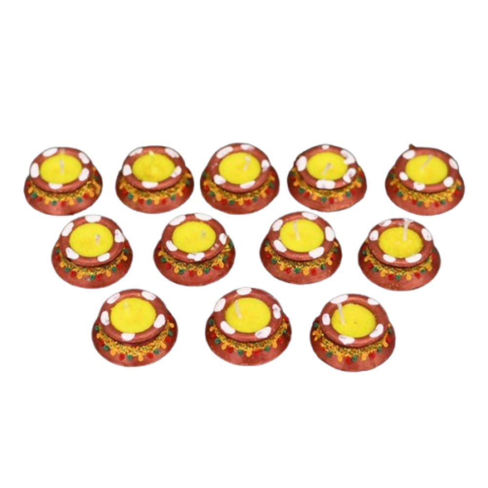 CraftVatika Handmade Wax Clay Mitti Diya For Decoration | Grocsy