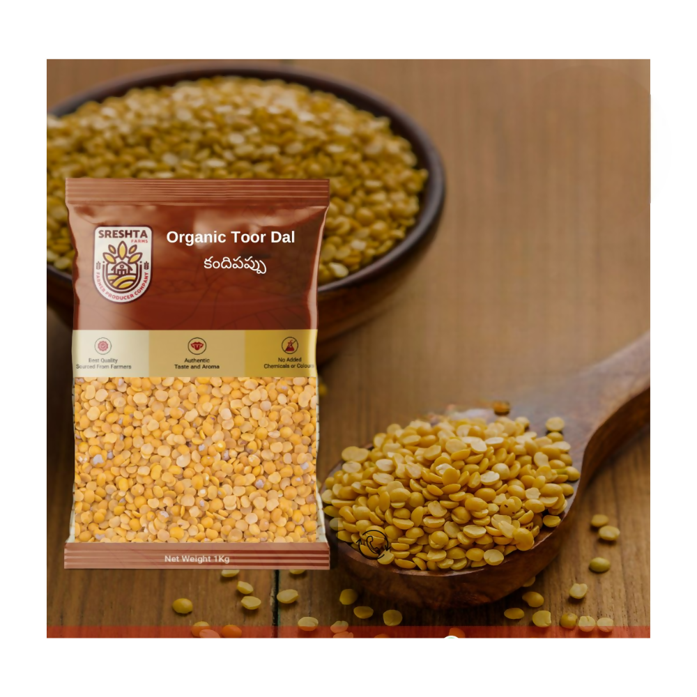Sreshta Farms Organic Toor Dal (Kandi Pappu) | Grocsy