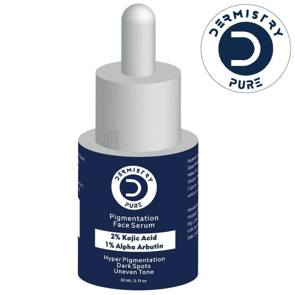 Dermistry Pure 2% Kojic Acid 1% Alpha Arbutin Instant Glowing Bright Light Pigmentation Spots Serum | Grocsy