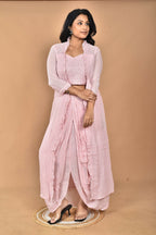 Morchari Women Hand Embroidery Crop Top-Pink | Grocsy