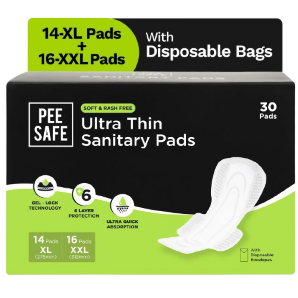Pee Safe Comfort Ultra Thin Sanitary Pads For Women (30 Pads) | Grocsy
