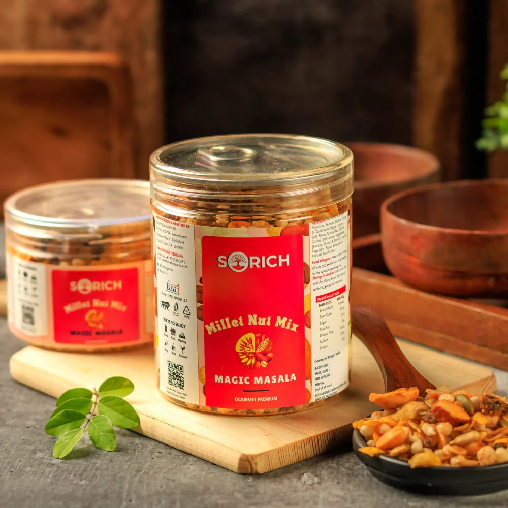 Sorich Organics Millet Nut Mix – Magic Masala Crunchy & Healthy Snack | Grocsy