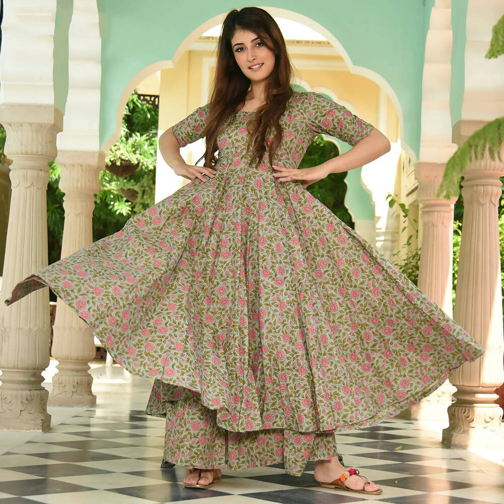 PartyWear Designer Light Sea Green Pure Maslin Palazzo Suit - Anbazaar | Grocsy