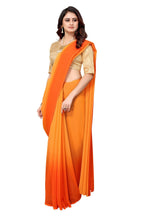 Vamika Orange Half N Half Georgette Saree | Grocsy