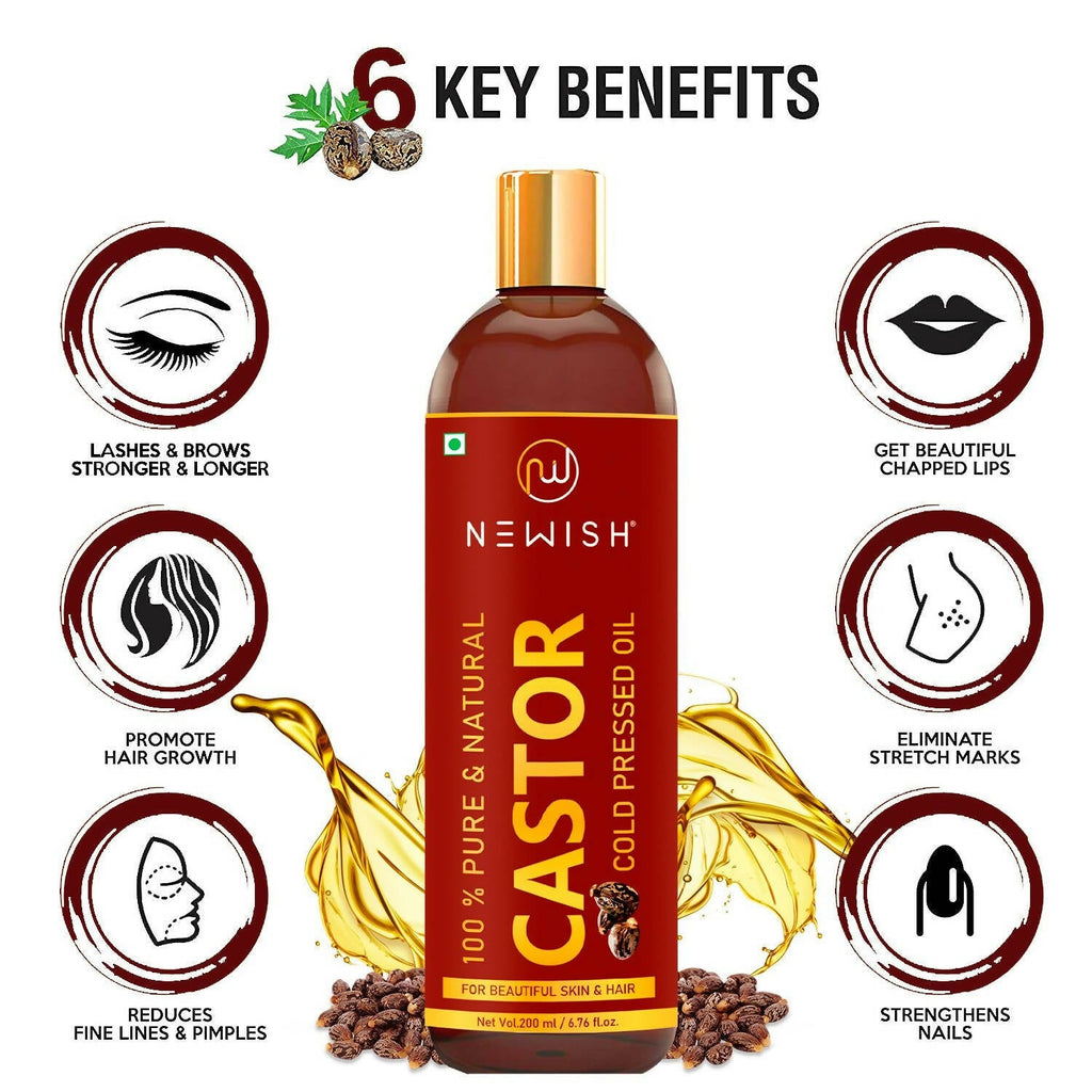 Newish Pure & Natural Castor Oil for Hair & Skin | Grocsy