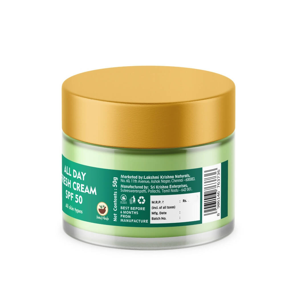 Lakshmi Krishna Naturals All Day Fresh Cream SPF 50 | Grocsy