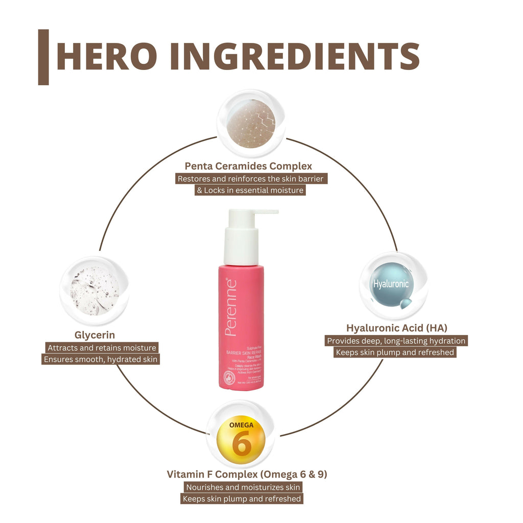Perenne Sulphate Free Barrier Skin Repair Face Wash | Grocsy