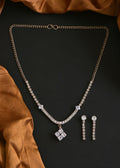 Joban Fashion Women Golden White Ad Necklace Set With Earrings | Grocsy