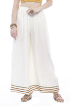 Mominos Fashion Reyon Cotton Cream Palazzo | Grocsy