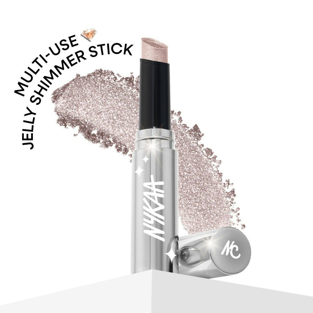 Nykaa Diamond Jelly Cooling Shimmer Eyeshadow Stick - Multi-Use, High Shine Glitter - Icy | Grocsy