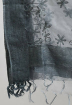 Mominos Fashion Moeza Women's Orgenza All Over Chikan Work Grey Dupatta | Grocsy