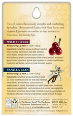 Burt's Bees Natural Moisturizing Lip Balms (Wild Cherry & Vanilla Bean) | Grocsy