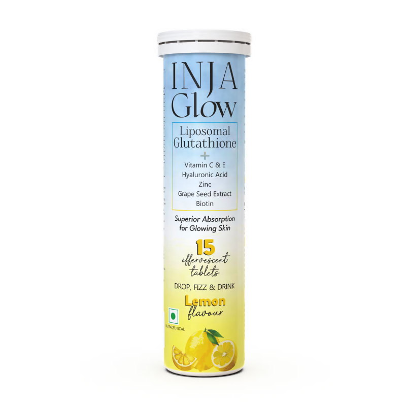Inja Glow Liposomal Glutathione Drop Fizz & Drink Effervescent Tablets - Lemon | Grocsy