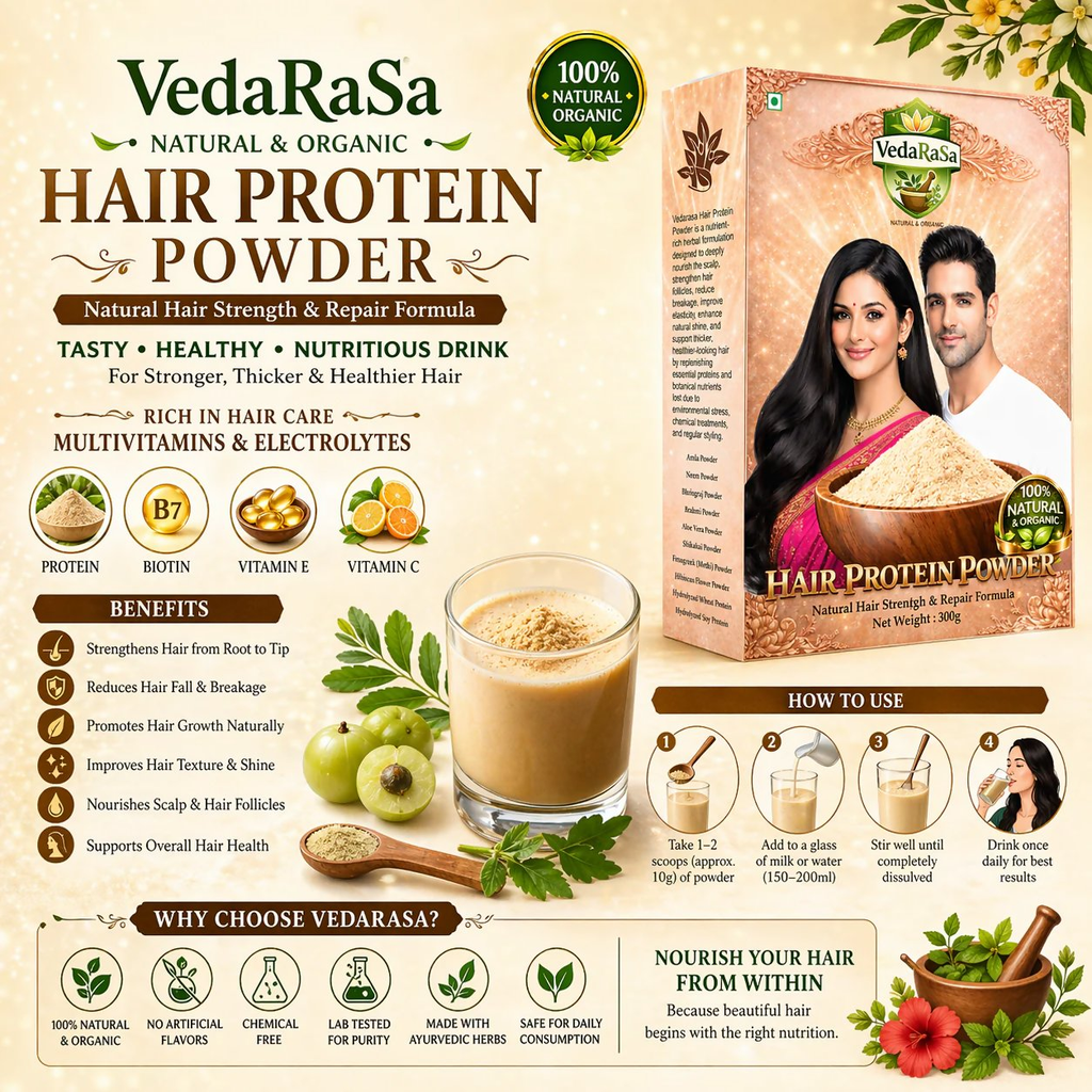 VedaRasa Natural and Organic Hair Protein Powder | Grocsy