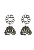 Mominos Fashion Johar Kamal Silver-Plated With Mirror Earrings Jhumkas | Grocsy
