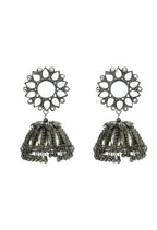 Mominos Fashion Johar Kamal Silver-Plated With Mirror Earrings Jhumkas | Grocsy
