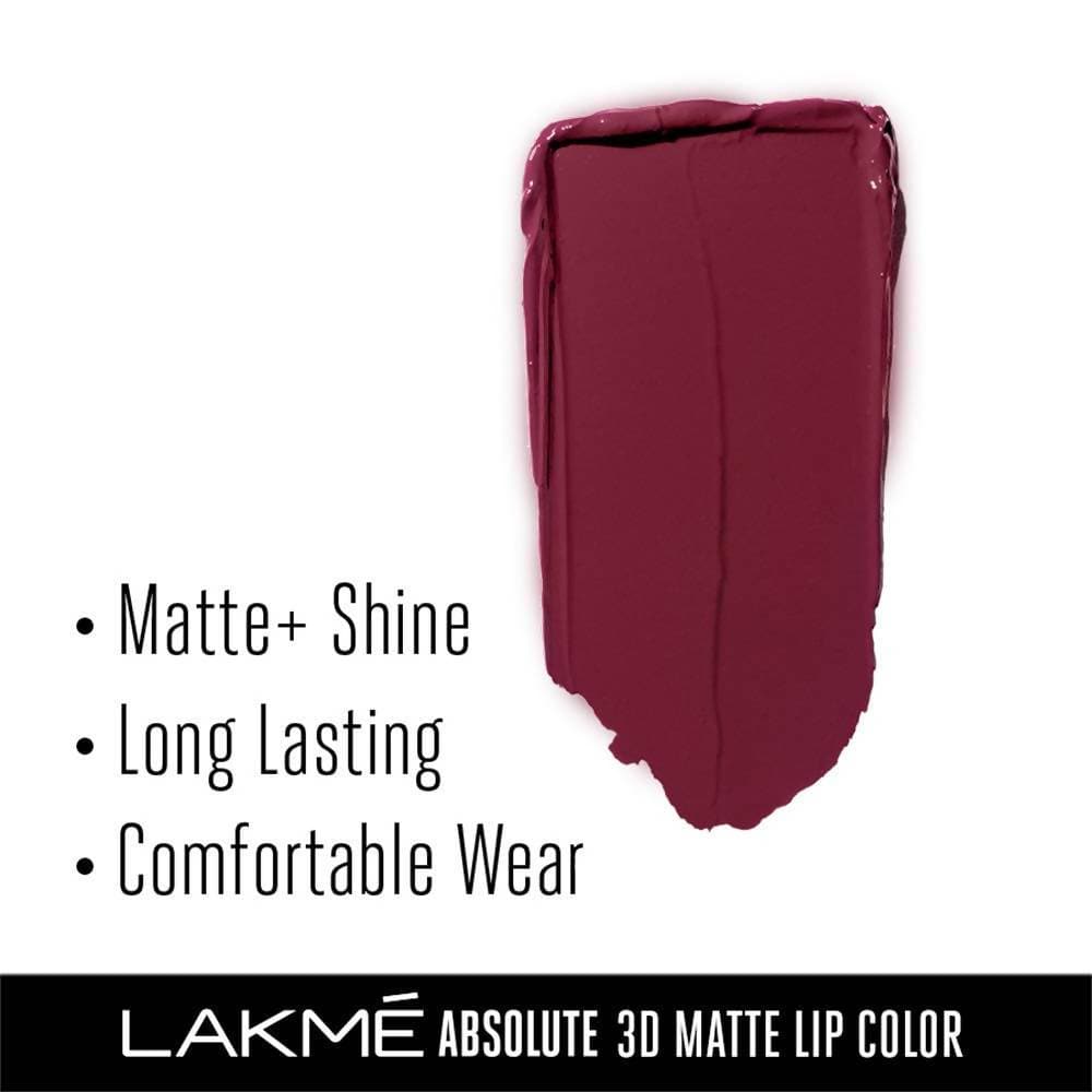 Lakme Absolute 3D Lipstick - Wine Whisper | Grocsy
