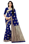Vamika Blue Weaving Banarasi Jacquard Saree | Grocsy
