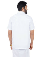 Ramraj Cotton Mens Half Sleeve Royal Cotton White Shirt | Grocsy