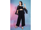 Black Georgette Sequence With Thread Designer Co-Ord Set - Flory | Grocsy