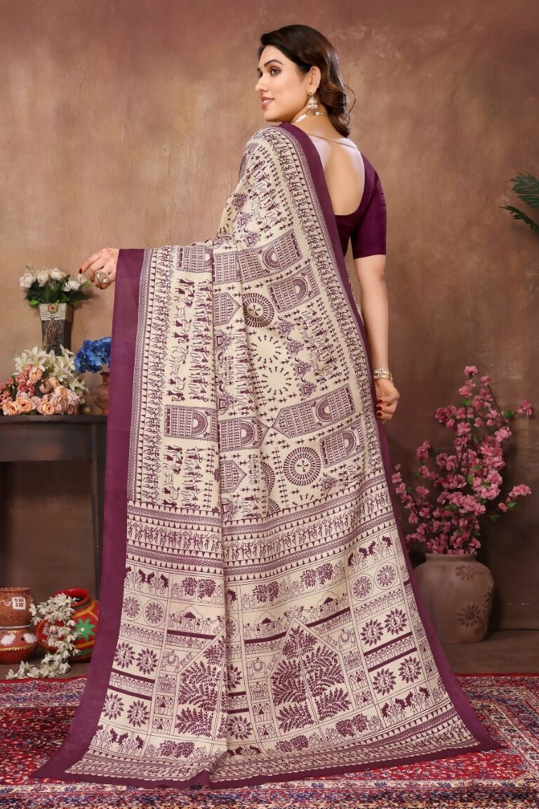 Aafreen Partywear Designer Purple Khadi Fancy Saree | Grocsy