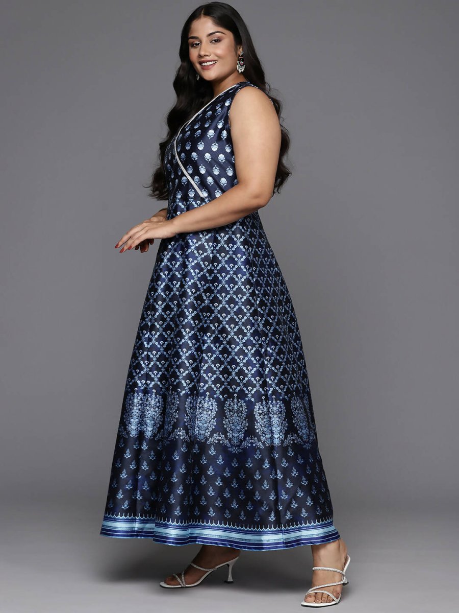 Ahalyaa Women's Traditional wear Ethnic Dress - Blue | Grocsy