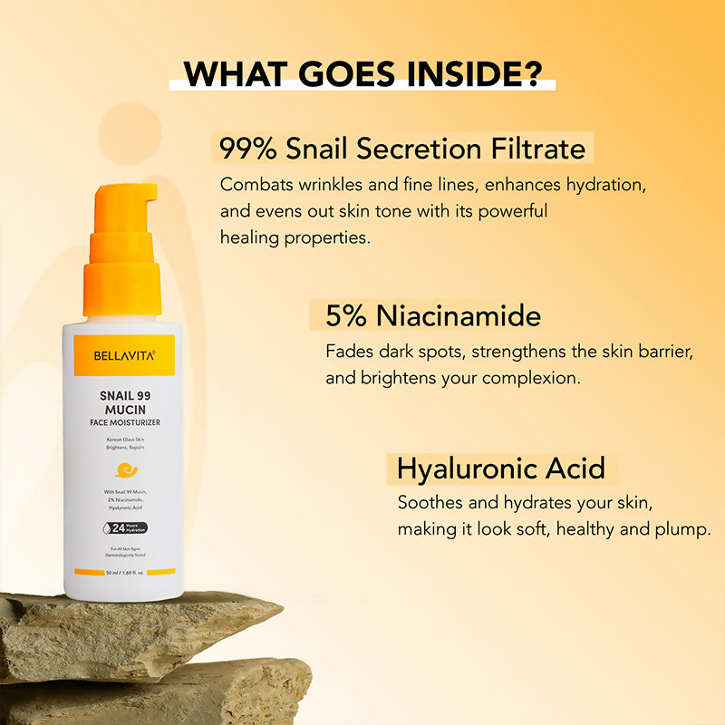 Bella Vita Organic Snail 99 Mucin Face Moisturizer | Grocsy