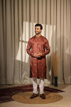 Brown Viscose Designer Embroidery Work Kurta Set - Mahotsav | Grocsy
