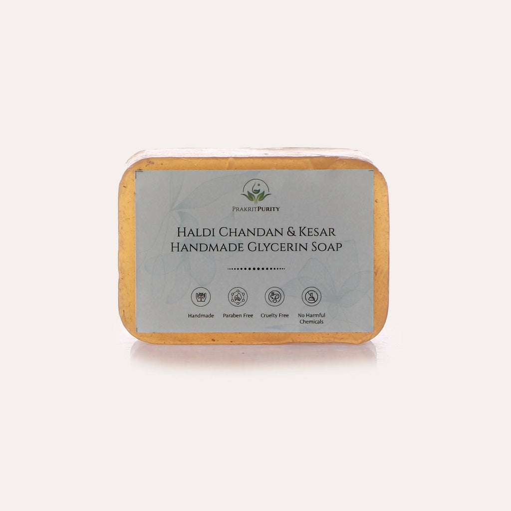PrakritPurity Haldi Chandan & Kesar Handmade Glycerin Soap | Grocsy