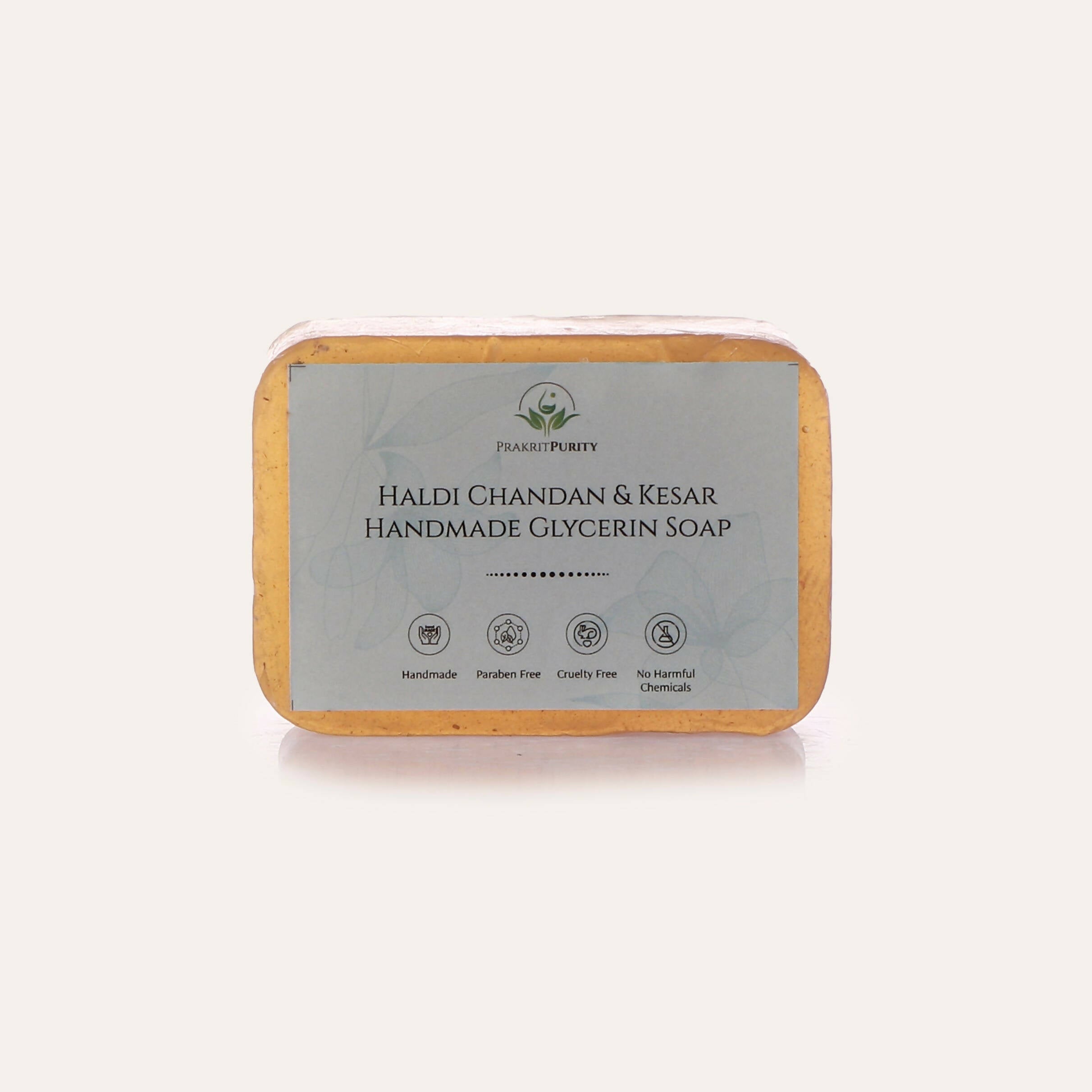 PrakritPurity Haldi Chandan & Kesar Handmade Glycerin Soap | Grocsy