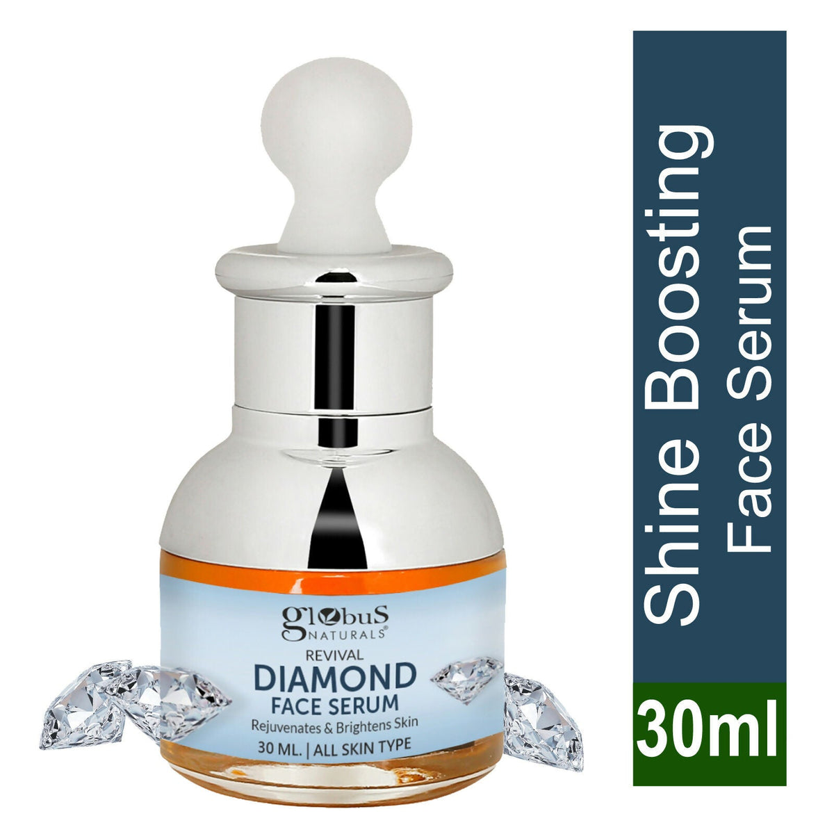 Globus Naturals Revival Diamond Shine Boosting & Anti Ageing Face Serum | Grocsy