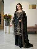 Teeya Creation Black Color Gimmychu Silk Embroidery Work Wedding Wear Salwar Suit | Grocsy