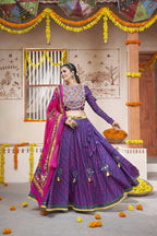 Blue Rayon All over Print with Embroidery Patch Work Navratri Lehenga Choli with Dupatta - Raas | Grocsy