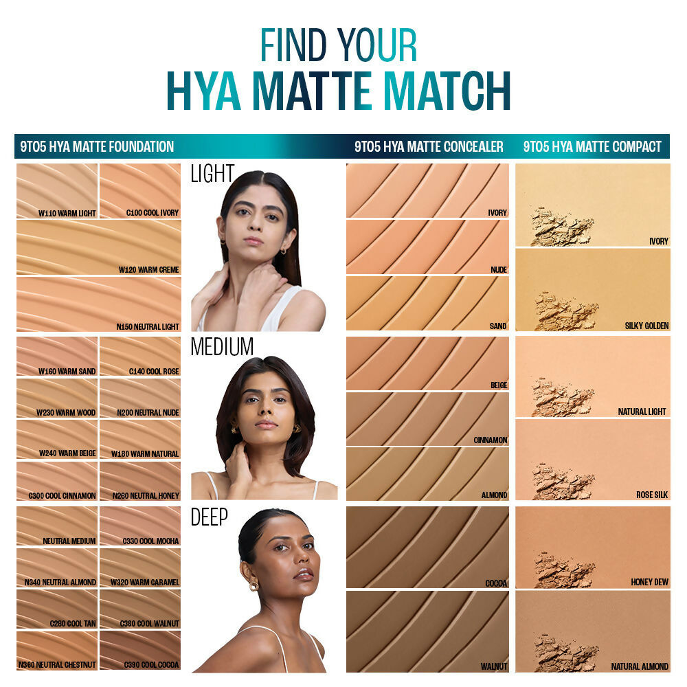 Lakme 9 To 5 Hya Matte Foundation + Hyaluronic Acid - Neutral Almond | Grocsy