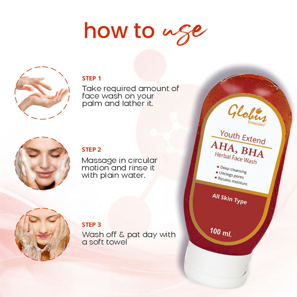 Globus Remedies AHA BHA & Kojic Acid Face Wash, For Skin Brightening | Grocsy